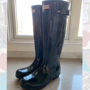 Women’s Original Black Gloss Hunter Rainboots